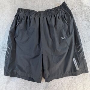 Northyard Men Athletic Running Shorts Gray Zip Pockets L Performance